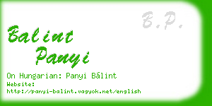 balint panyi business card
