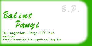balint panyi business card